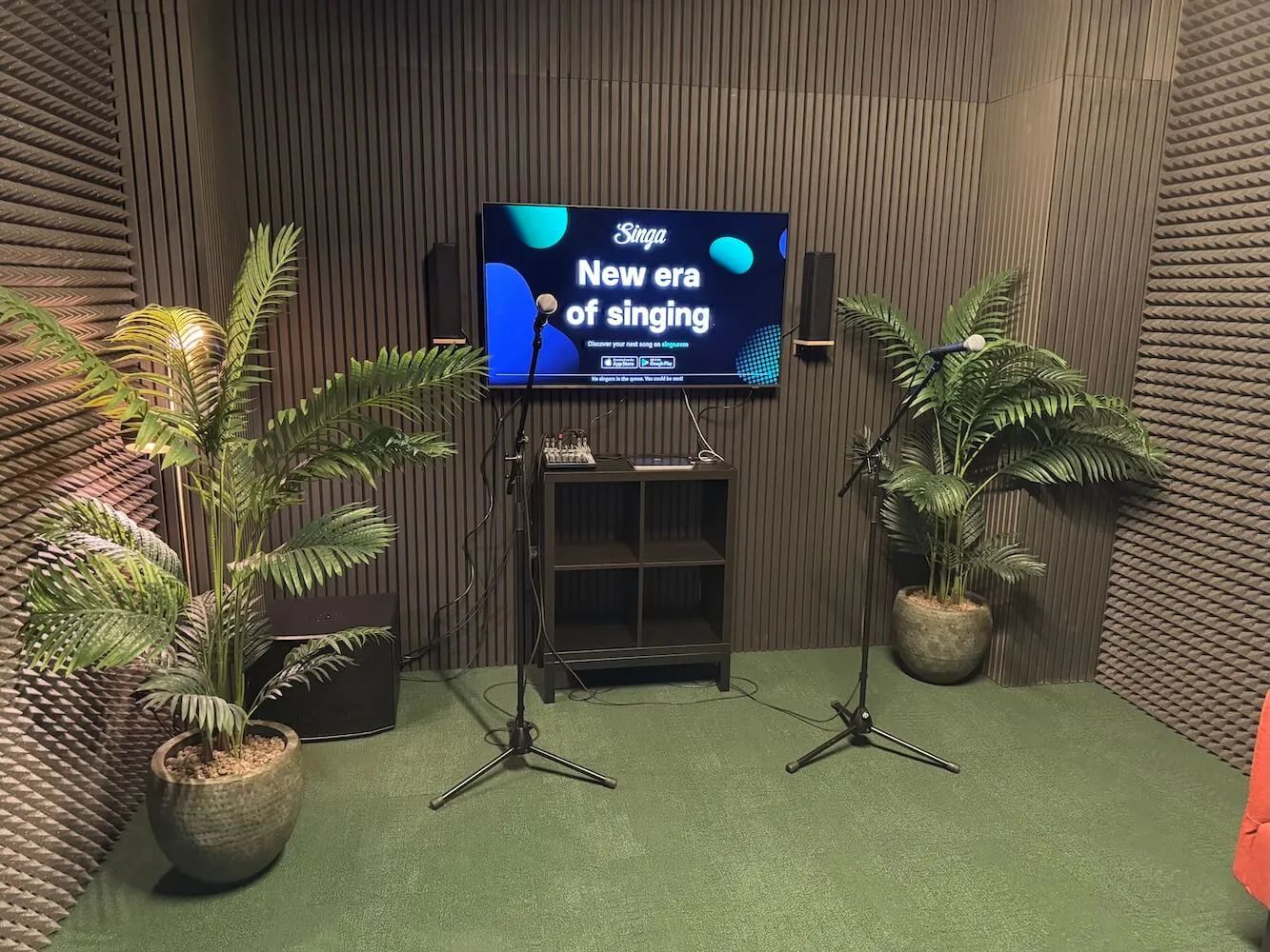 Privāta karaoke istaba ar singa aplikāciju