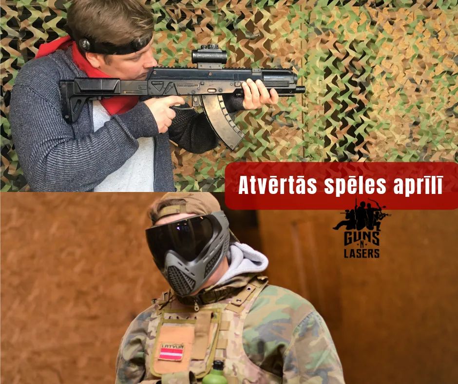 Atvērtās lāzertag un airsoft spēles aprīlī