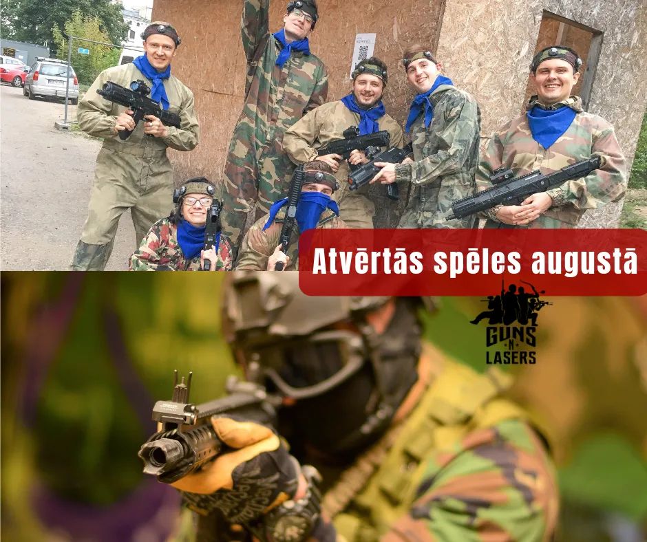 Atvērtās lāzertag un airsoft spēles augustā