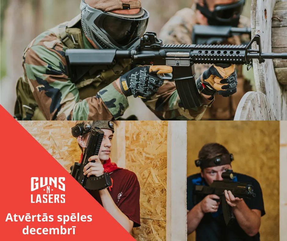 Atvērtās lāzertag un airsoft spēles decembrī