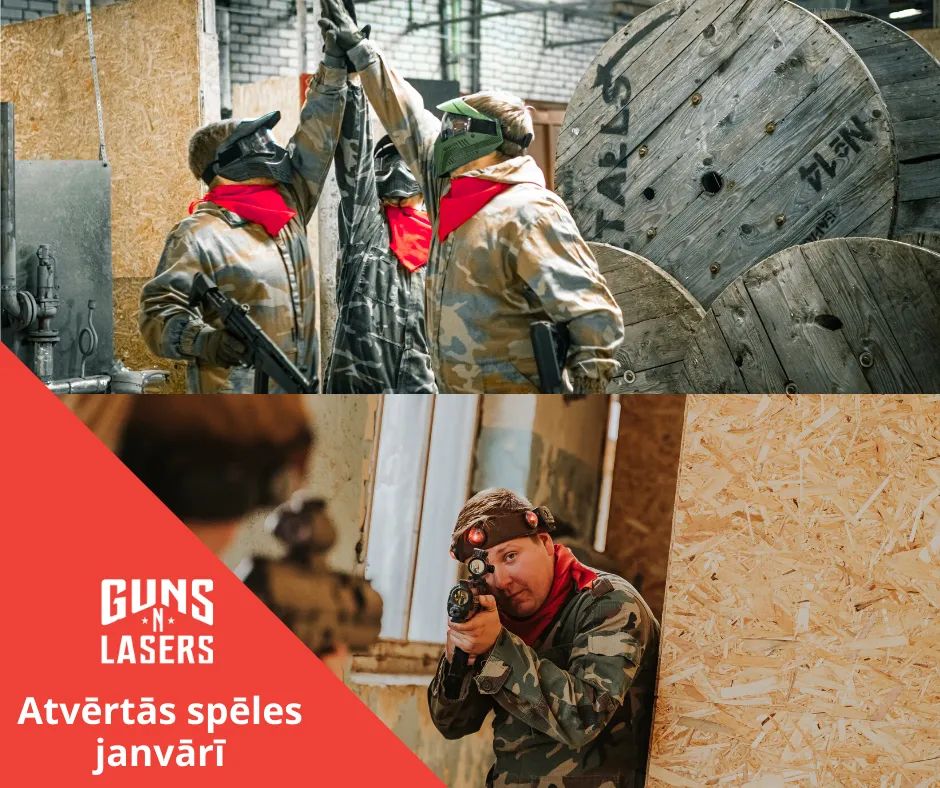 Atvērtās lāzertag un airsoft spēles janvārī