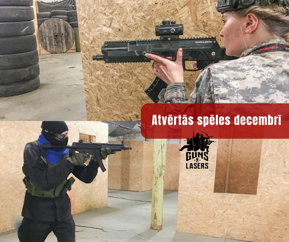 Atvērtās lāzertag un airsoft spēles decembrī