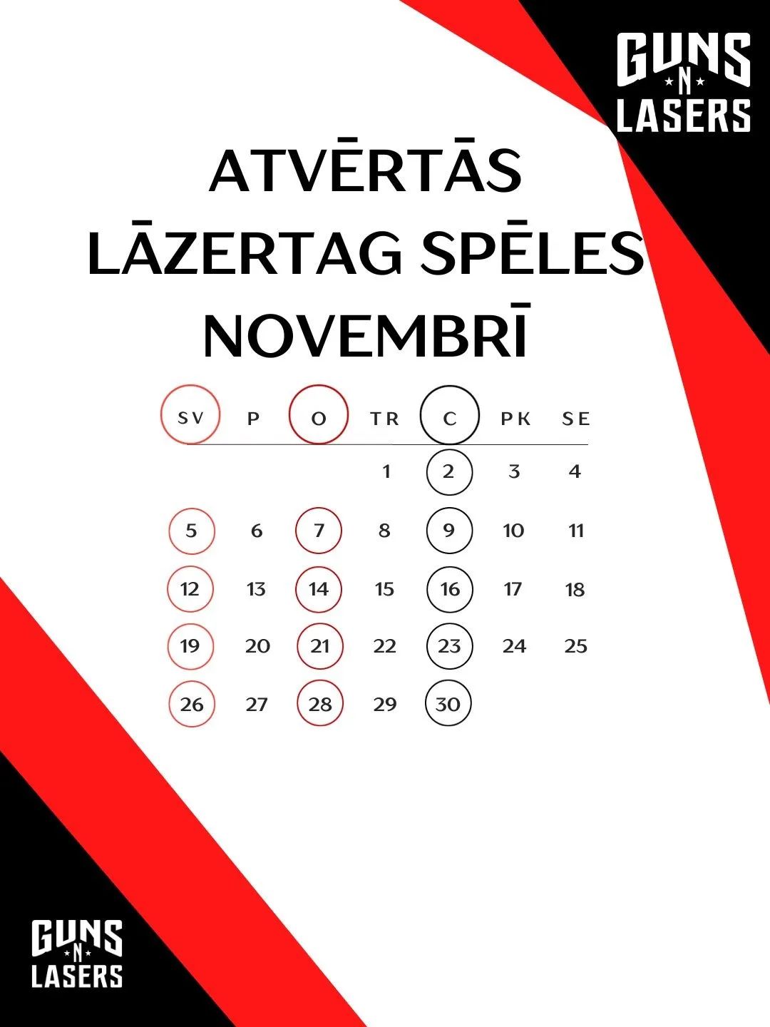 KALENDĀRS GUNSNLASERS AR PUBLISKĀM SPĒLĒM