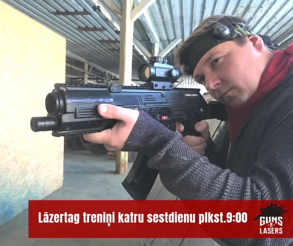 Lasertag treniņi katru sestdienu no plkst.9:00 līdz plkst.11:00