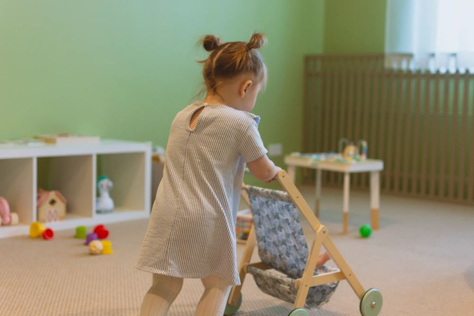 child playing with toys
