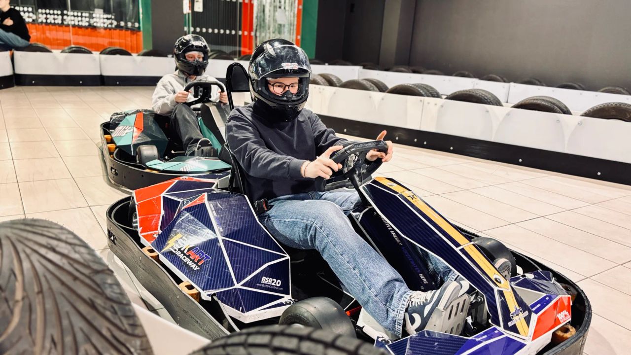GUNSnLASERS go-kart track at Galerija Centrs