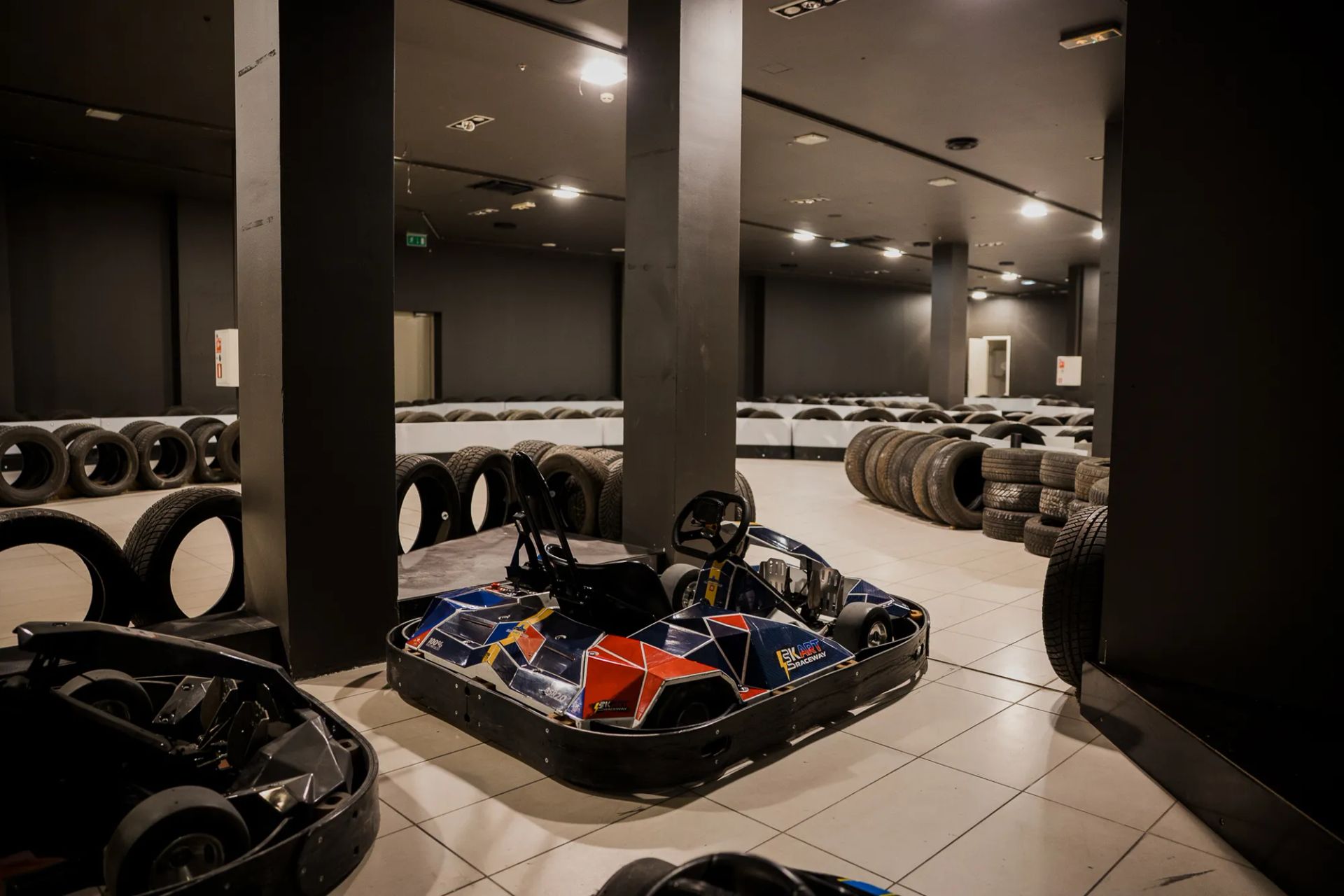indoor go-kart track at Galerija Centrs in Riga