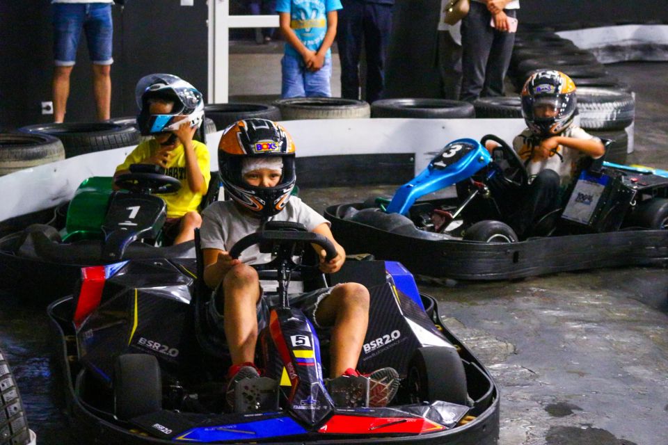 children driving safe electric go-karts