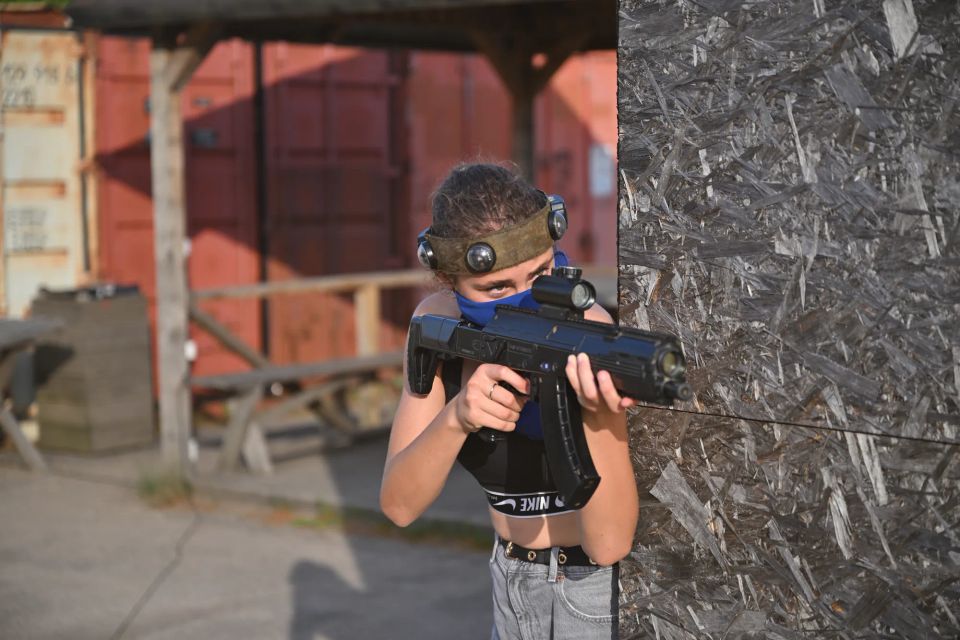 school student playing laser tag at a GUNSnLASERS entertainment park